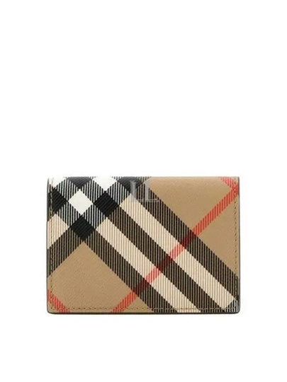 Check Folding Card Wallet Beige - BURBERRY - BALAAN 2