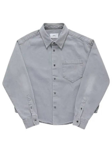 24 Denim Shirt HSH136 DE0028 0555 - AMI - BALAAN 1