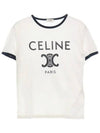 Paris T-Shirt in Cotton Jersey Black White - CELINE - BALAAN 3