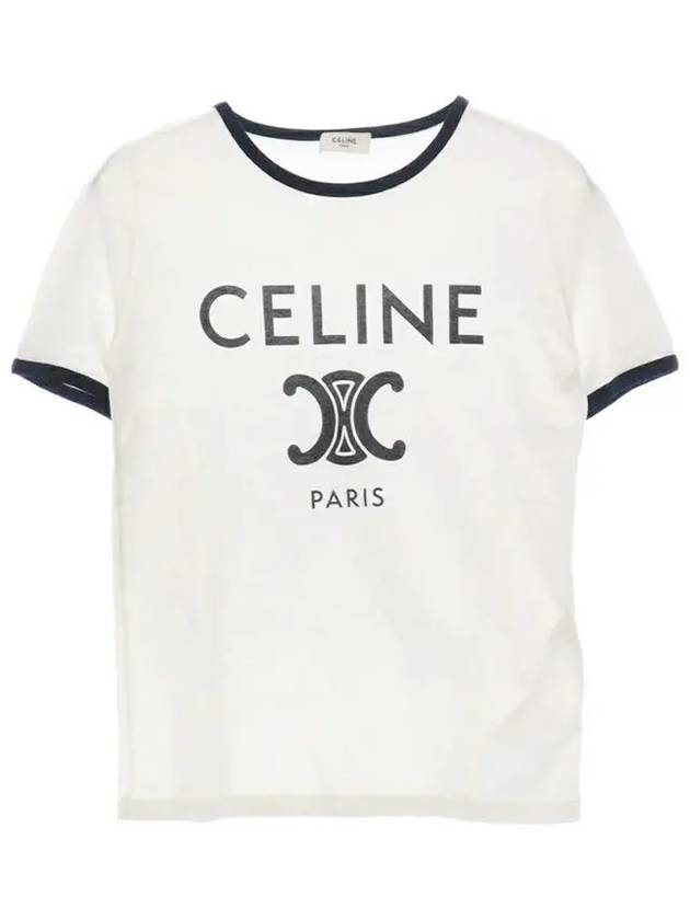 Paris T-Shirt in Cotton Jersey Black White - CELINE - BALAAN 3