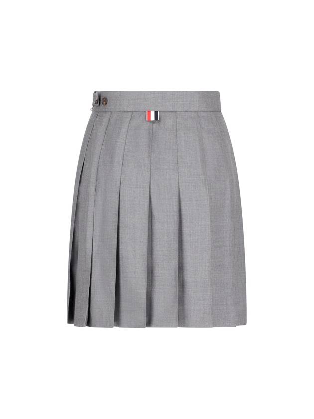 RMB Wool Mini Pleated Skirt Grey - THOM BROWNE - BALAAN 3