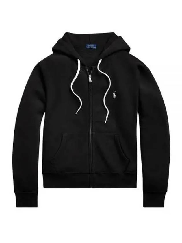 Embroidered Logo Pony Zip-Up Hoodie Black - POLO RALPH LAUREN - BALAAN 2