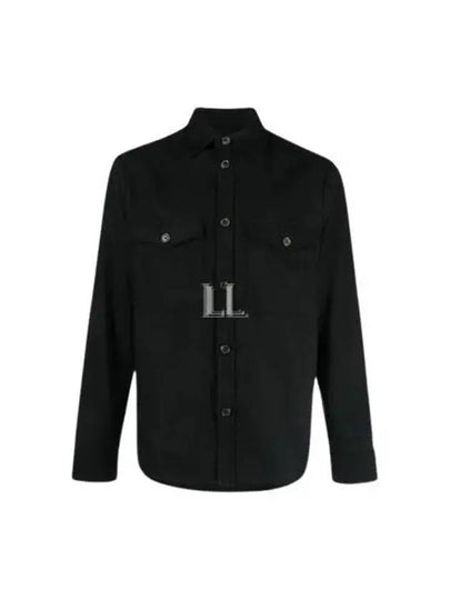 Men's Flat Over Wool Long Sleeve Shirt Black - J.LINDEBERG - BALAAN 2