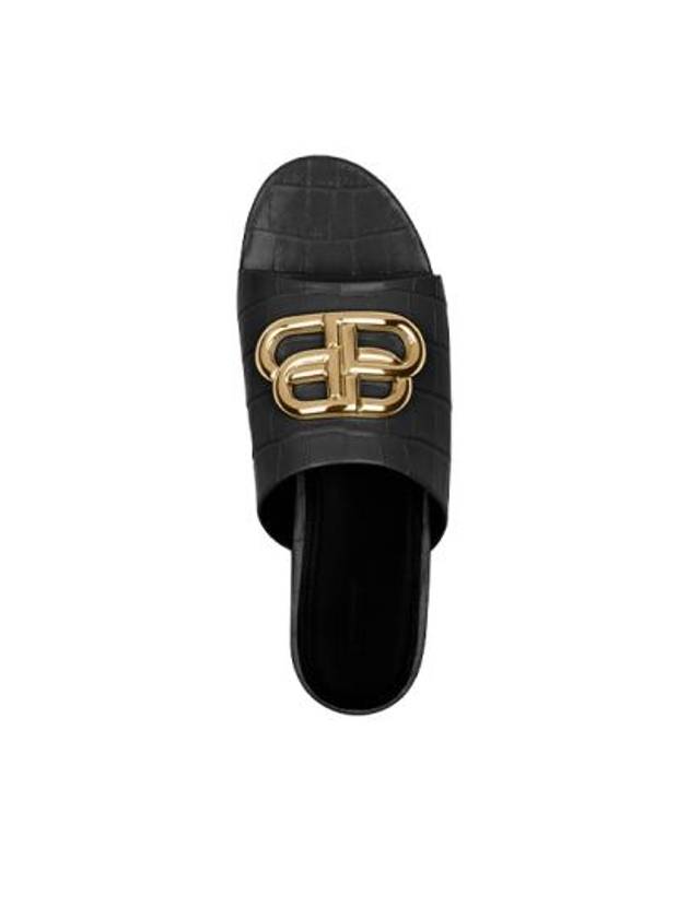 Gold BB Logo Oval Slippers Black - BALENCIAGA - BALAAN 3