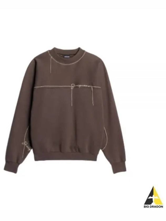 Le Fio Embroidered Logo Sweatshirt Dark Brown - JACQUEMUS - BALAAN 2
