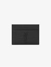 Monogram Crocodile Leather Card Wallet Black - SAINT LAURENT - BALAAN 3