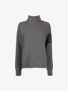 Overwashed Wool Cashmere Turtleneck Grey - THOM BROWNE - BALAAN 2