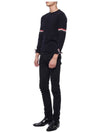 Merino Striped Crew Neck Knit Top Navy - THOM BROWNE - BALAAN 5