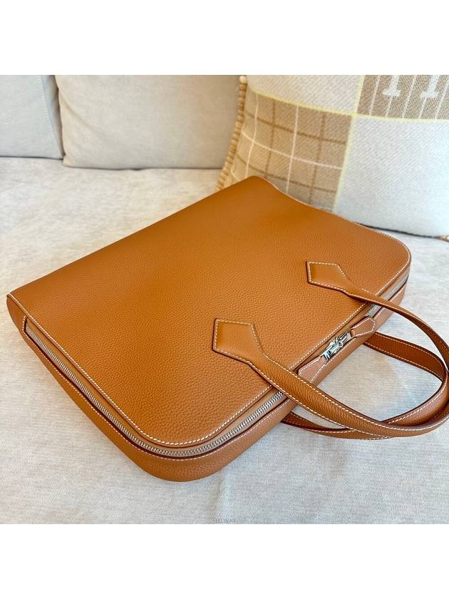 Victoria light briefcase gold B engraving - HERMES - BALAAN 3