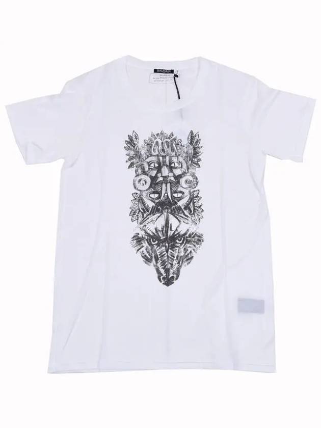 New Printed Short Sleeve T-Shirt White - BALMAIN - BALAAN 6