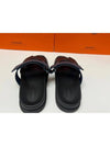 Chypre Slippers Men s Sandals Black Navy Apsong Leather H222857ZH - HERMES - BALAAN 4