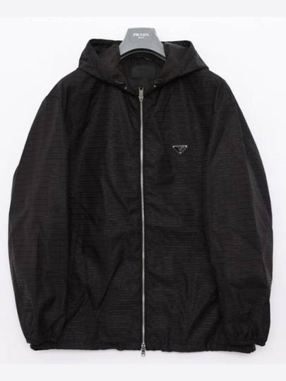 Triangle Logo Nylon Hooded Jacket Black - PRADA - BALAAN 2