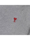 Heart Logo Cotton Hoodie Grey - AMI - BALAAN 7