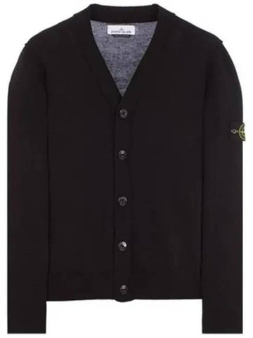 Wapen Patch V neck Cardigan Black Men s Jacket 270612 - STONE ISLAND - BALAAN 1