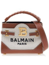 B-Buzz Canvas Leather Top Handle Tote Bag Brown - BALMAIN - BALAAN 2