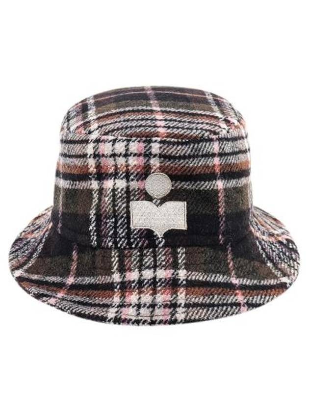 Haleyh Wool Blend Check Bucket Hat Green - ISABEL MARANT - BALAAN 2