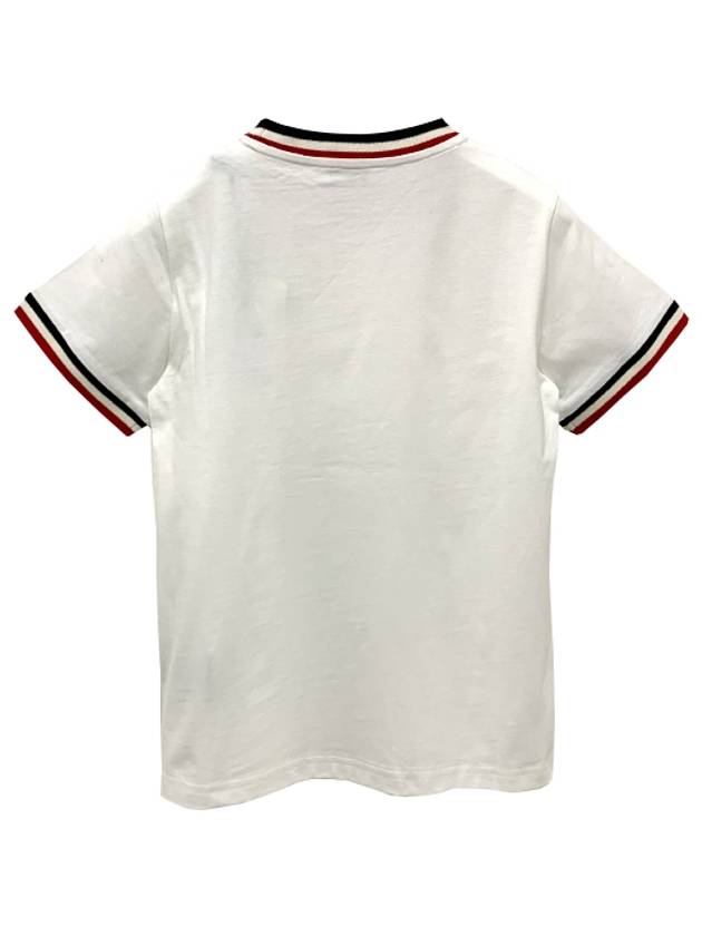 Kids Logo Patch Three Stripe Lining Short Sleeve T Shirt 12Y 14Y Snow White 8C00023 83092 034 - MONCLER - BALAAN 3