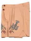 Men's I4SP03OR Migratory Bird Cross Stitch Shorts Orange - IOEDLE - BALAAN 5