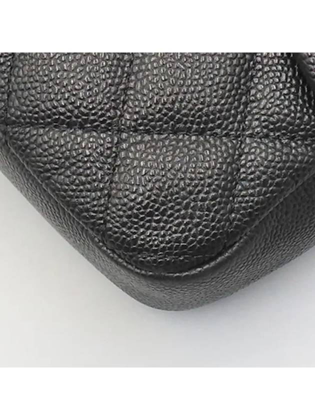 A67742 Black EASY CAVIAR Flap Silver COCO Logo Large Zip up Chain Shoulder Bag - CHANEL - BALAAN 6