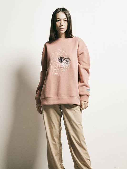 Face-Off Drawing Embroidery Sweatshirt Indie Pink - FFEFF STUDIO - BALAAN 2