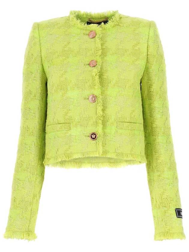 Lurex tweed button-up jacket green - VERSACE - BALAAN 2