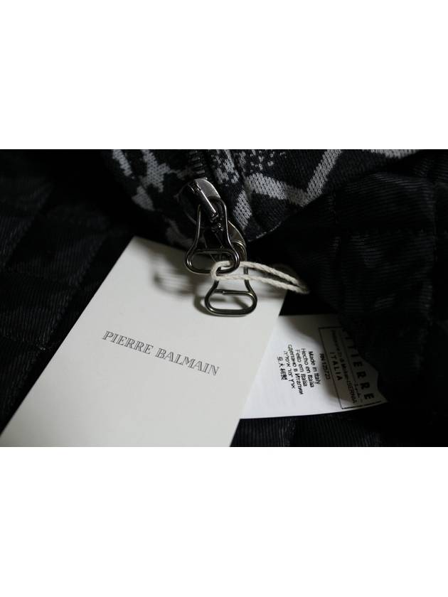 PIERRE black leopard pattern quilted jacket - BALMAIN - BALAAN 7
