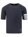 4-Bar Stripe Crew Neck Short Sleeve T-Shirt Navy - THOM BROWNE - BALAAN 2