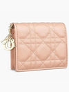 Lady Cannage Small Lambskin Half Wallet Rose Des Vents - DIOR - BALAAN 4