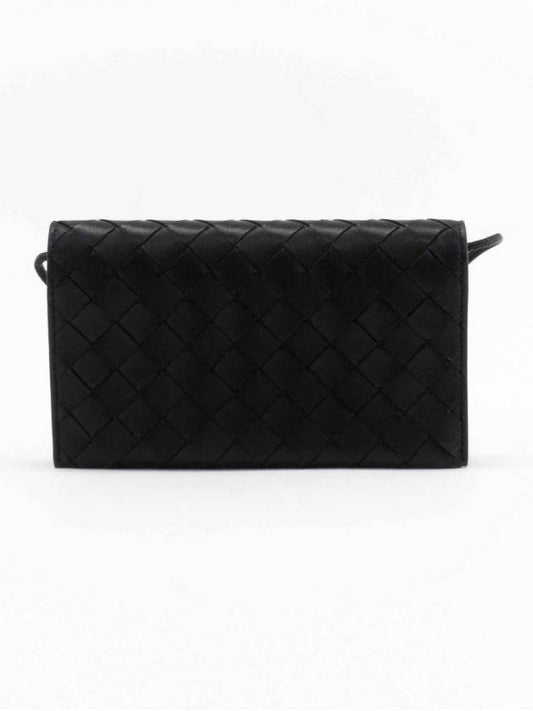 Intrecciato Strap Long Wallet Black - BOTTEGA VENETA - BALAAN 2