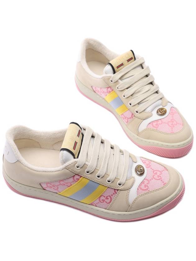 Screener GG Low-Top Sneakers Pink Beige - GUCCI - BALAAN 6