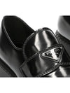 Chocolate Brushed Leather Loafers Black - PRADA - BALAAN 4