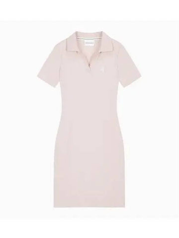 JEANS Women s Pink Polo Collar Lip Dress J223724 TF6 - CALVIN KLEIN - BALAAN 1