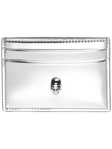 Logo Metallic Card Holder Silver - ALEXANDER MCQUEEN - BALAAN 1