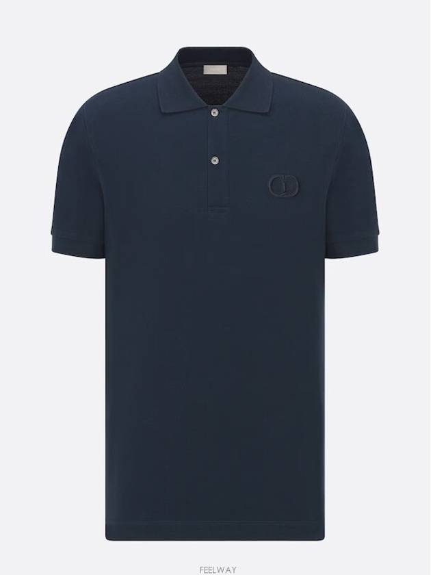 CD Icon Cotton Polo Shirt Navy - DIOR - BALAAN 2