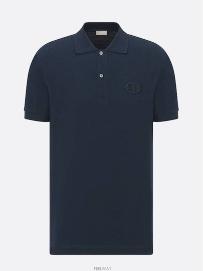 CD Icon Cotton Polo Shirt Navy - DIOR - BALAAN 2