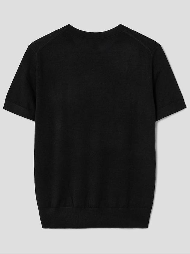 Women's Regal Wool Slim Crew Neck Short Sleeve T-Shirt Black - THEORY - BALAAN 2