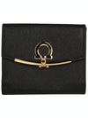 Gancini Leather Half Wallet Black - SALVATORE FERRAGAMO - BALAAN 2