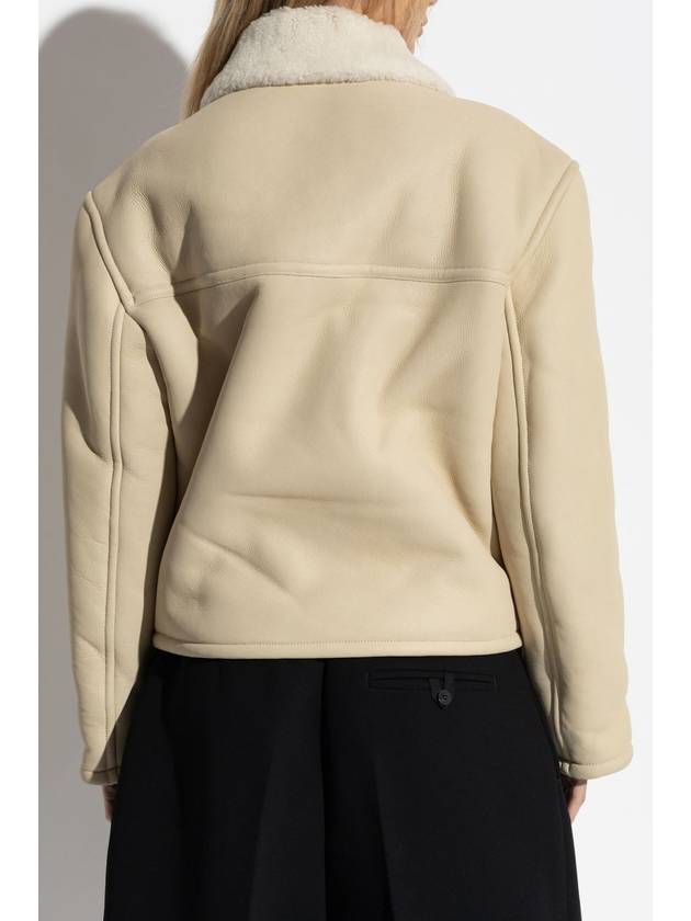 Jacquemus Double-breasted Shearling Coat, Women's, Cream - JACQUEMUS - BALAAN 4