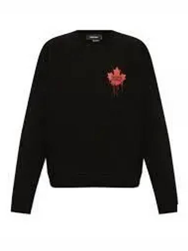 Red Maple Leaf Cool Fit Sweatshirt Black - DSQUARED2 - BALAAN 2