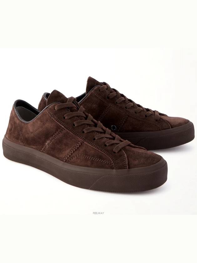 Cambridge Suede Lace-Up Low Top Sneakers Brown - TOM FORD - BALAAN 3