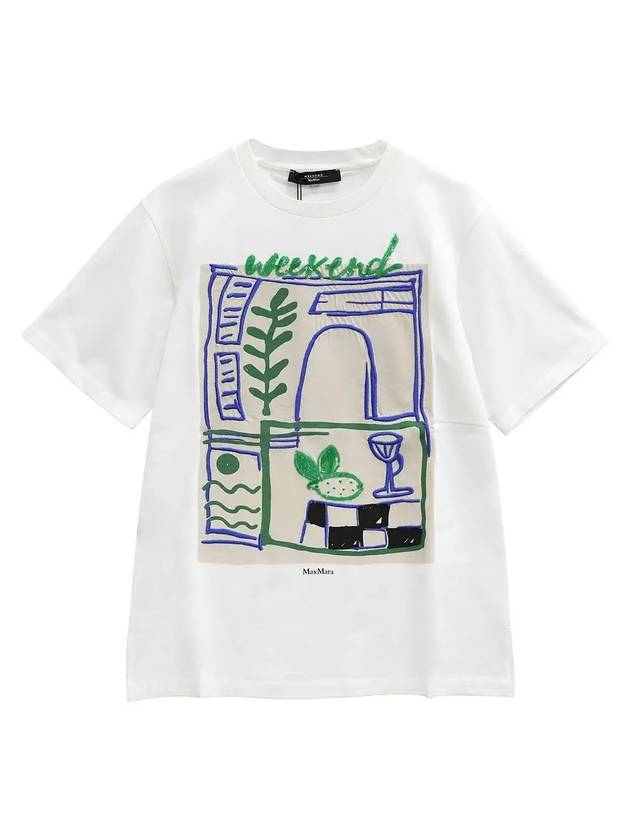 Denaro Cotton Short Sleeve T-Shirt White - MAX MARA - BALAAN 1