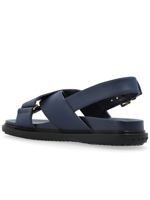 Marni Leather Sandals, Women's, Navy Blue - MARNI - BALAAN 5