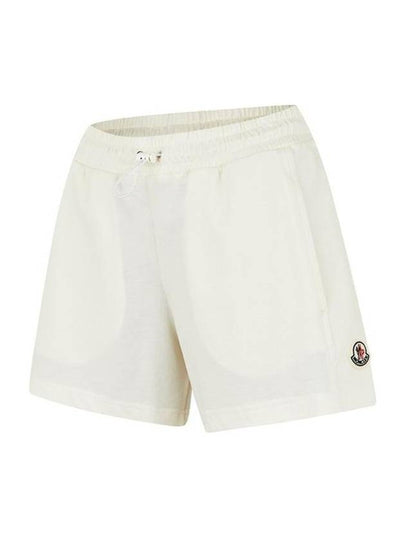 Logo Patch Cotton Jersey Shorts White - MONCLER - BALAAN 2