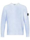 Wappen Patch Handspray Cotton Knit Top Sky Blue - STONE ISLAND - BALAAN 8