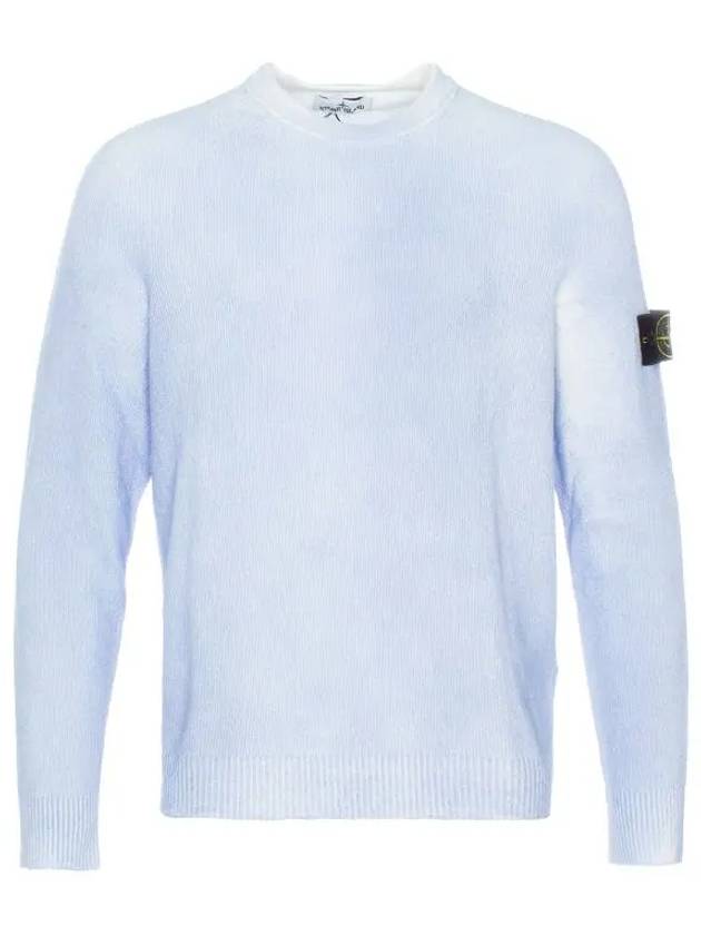 Wappen Patch Handspray Cotton Knit Top Sky Blue - STONE ISLAND - BALAAN 8