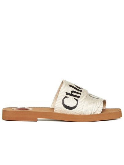 Woody Logo Flat Mule Slippers White - CHLOE - BALAAN 2