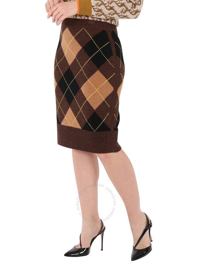 Burberry Ladies Argyle Intarsia Wool Cashmere Pencil Skirt, Size Medium - BURBERRY - BALAAN 3