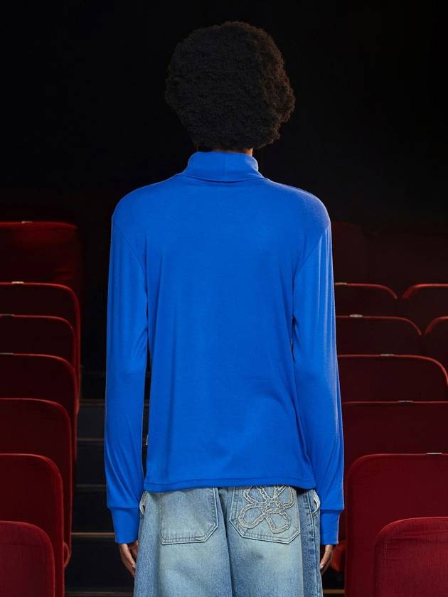 turtleneck knit t shirt blue - UNALLOYED - BALAAN 3