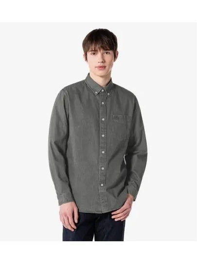 Men's Pocket Denim Shirt Melange Grey - LACOSTE - BALAAN 2