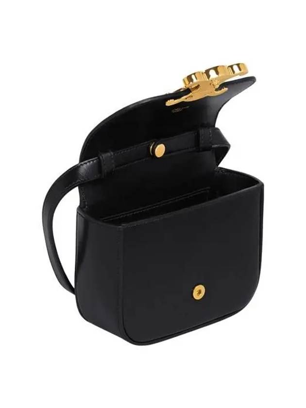 Triomphe Small Shiny Calfskin Cross Bag Black - CELINE - BALAAN 7